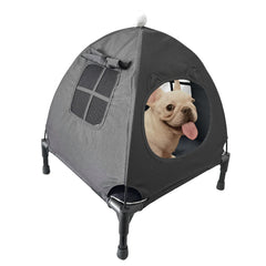 Love&go elevated bed with metal frame provides sturdy indoor and outdoor support.