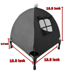 Love&go elevated-cot close-up reveals breathable fabric and wear-resistant surface.