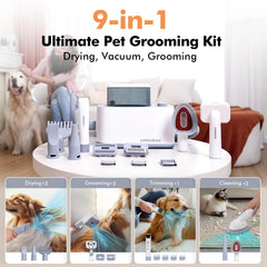 LOVEEPEE dog grooming vacuum kit side view demonstrates portability for quick sessions