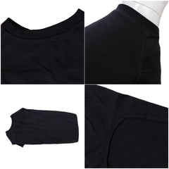 Lovelonglong basic blank T-shirt dog black XXL back view for easy fit