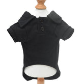 Lovelonglong Basic Dog Polo Shirt black front view showing breathable cotton for everyday wear.