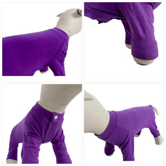 Lovelonglong dog jumpsuit four-legs close-up shows gentle stitching and skin-friendly material