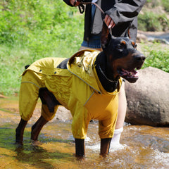 Lovelonglong dog raincoat uses waterproof, breathable fabric for comfortable outdoor adventures.