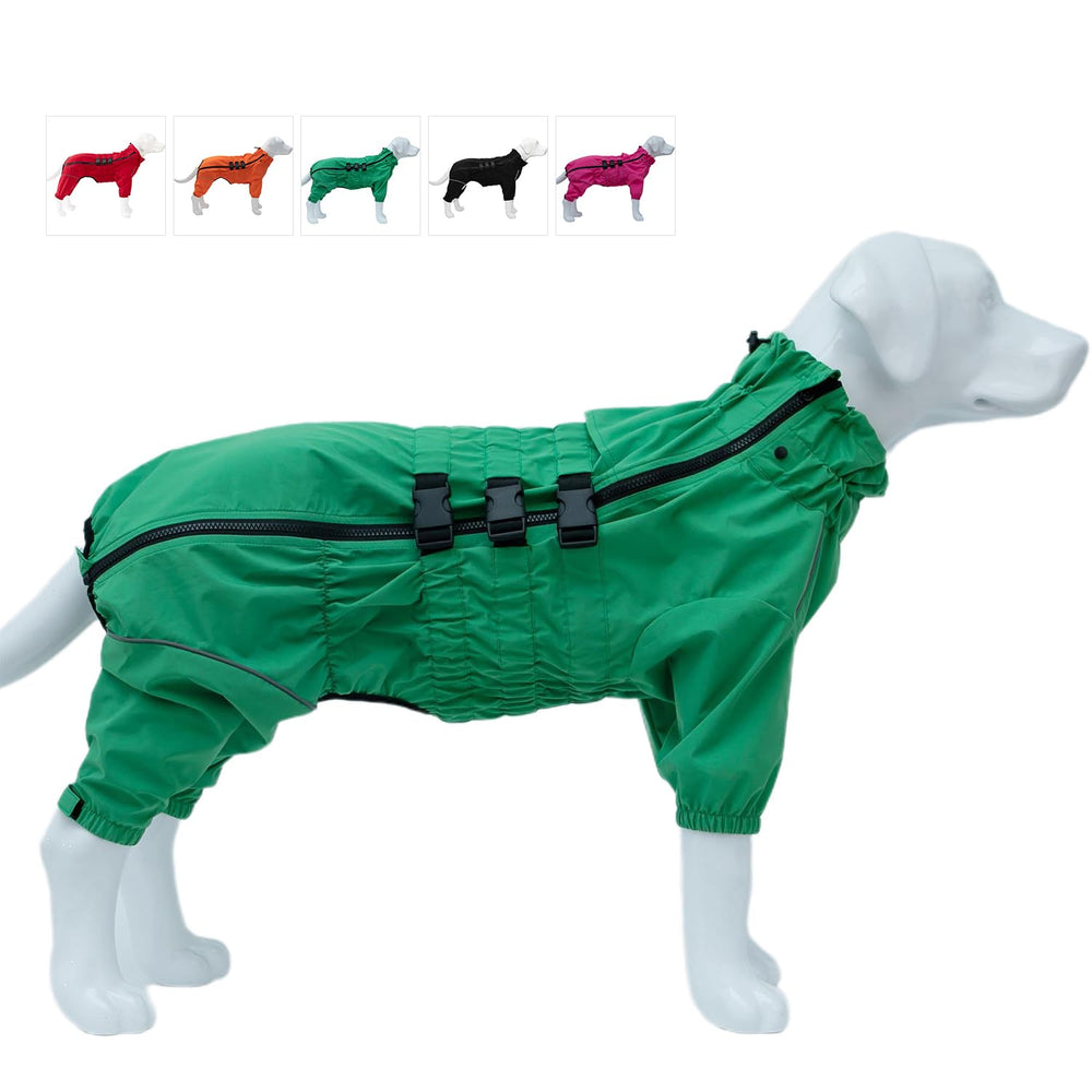 Lovelonglong dog waterproof jacket green XXL in rain protection scenario