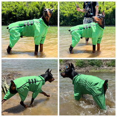 Lovelonglong dog waterproof jacket green-xxl with smooth zipper for easy on-off