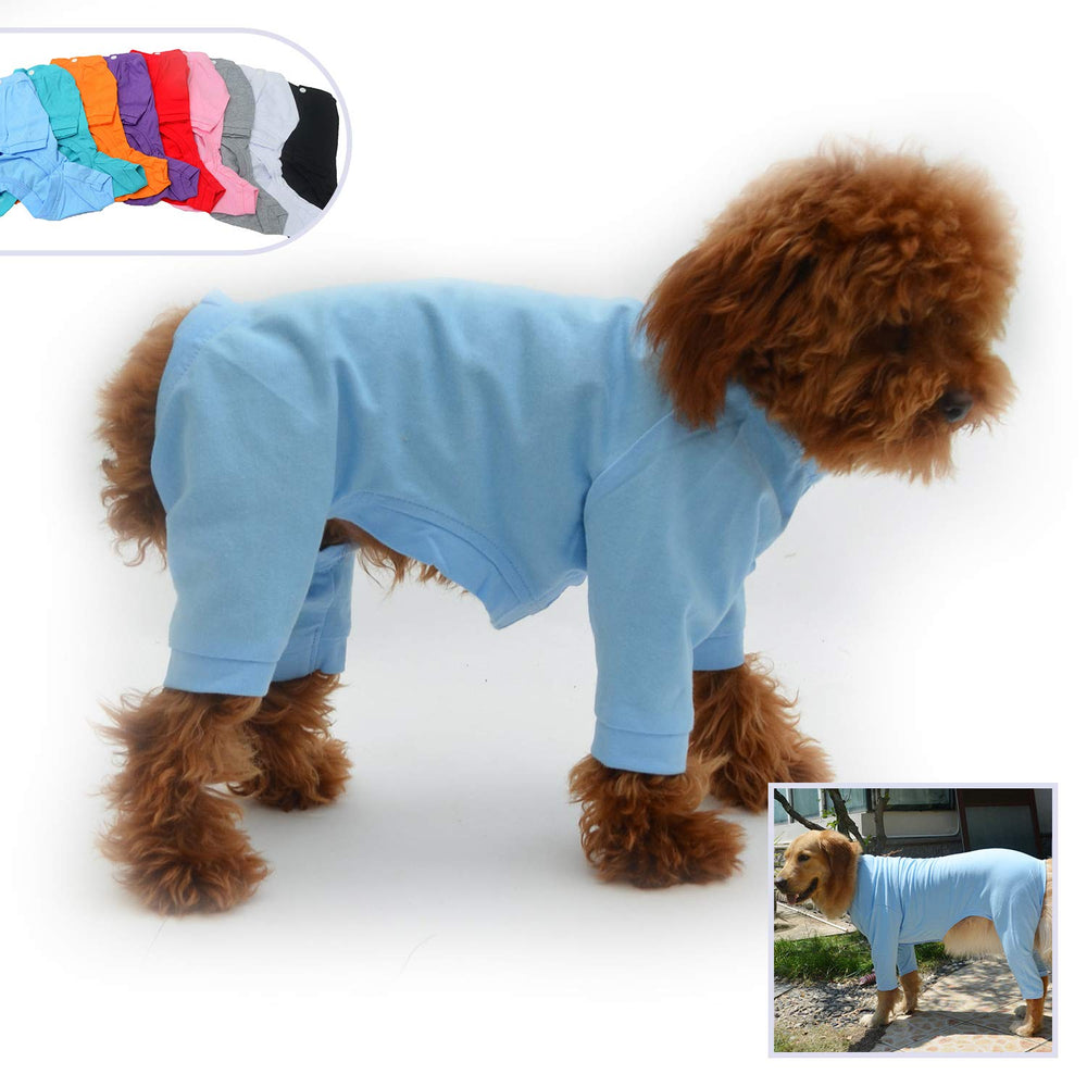 Lovelonglong Four Feet Pajamas lightblue fabric close-up shows breathable cotton comfort.