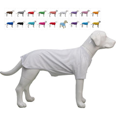 Lovelonglong pet shirt white XXXXL on a large dog for everyday comfort.
