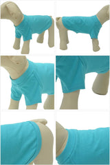 Lovelonglong pet clothing turquoise XXL close-up of easy-care cotton fabric.
