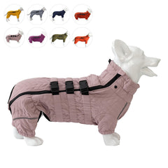 Lovelonglong warm dog coat lotus pink DL back view highlighting snug warmth for winter walks