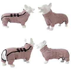 Lovelonglong warm dog coat lotus pink DL four-leg coverage for added warmth