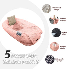 LOVEPals human dog bed non-slip bottom keeps the surface steady during use.