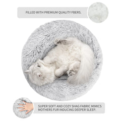 Love's cabin anti-anxiety donut dog bed provides round, comforting support.