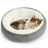 Love's cabin cama redonda donut para gatos y perros pequeños, refugio cómodo para dormir.