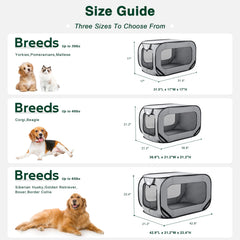 Love's Cabin car seatbelt strap secures kennel in vehicle