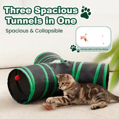 Love's cabin cat-tunnel-collapsible folds quickly for easy storage and travel.