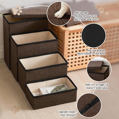 Love's cabin dog stairs coffee folded-compact image highlights easy stowaway and travel-friendly design