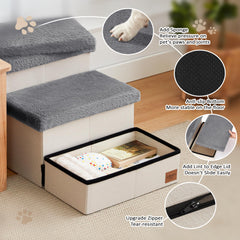 Love's cabin dog stairs folded compact shows easy storage when not in use.
