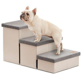 Love's cabin dog stairs high bed 3-step assembly helps pets reach elevated beds safely.