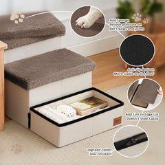 Love's cabin under-step storage keeps pet gear organized.