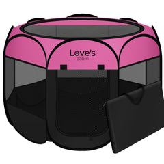 Love's cabin pet playpen foldable-compact-setup enables quick, portable indoor-outdoor use.