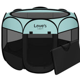 Love's cabin pet-playpen 8-panel circle provides safe containment for small pets.