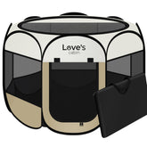 Love's cabin pet playpen folded carrying case for quick travel setup