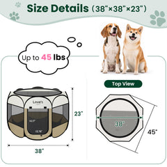 Love's cabin pet playpen with removable top provides shade and airflow