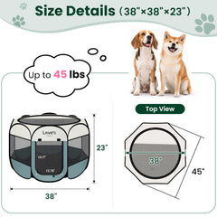Love's cabin portable pet kennel with carry case makes travel easy and organized.