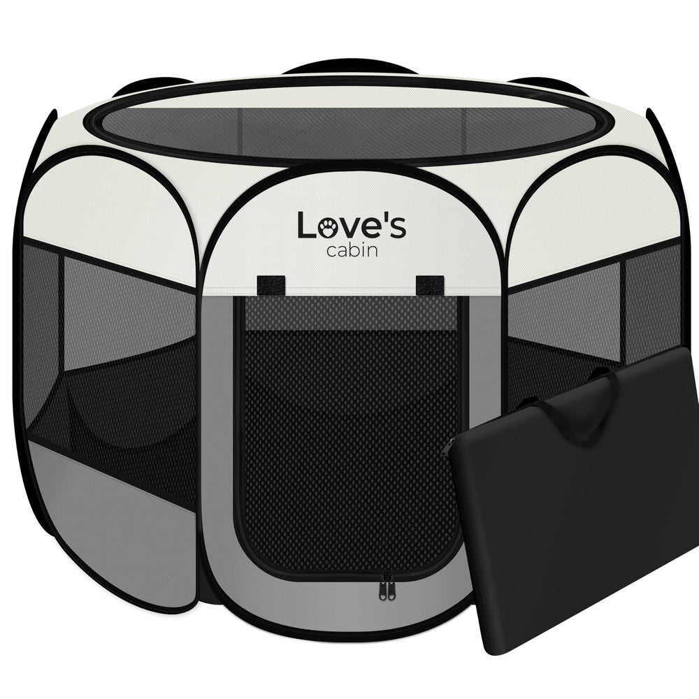 Love's cabin puppy playpen 8-panel circle design for safe indoor and outdoor play