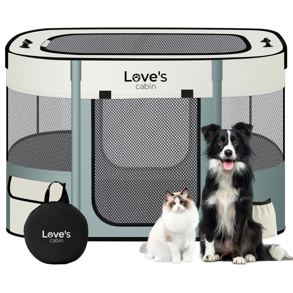 Love's cabin puppy playpen assembly setup for quick, stress-free use indoors or outdoors