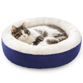 Love's cabin round donut bed front view showing cozy nest for small pets