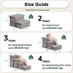 Love's cabin foldable dog stairs are easy to store when not in use.
