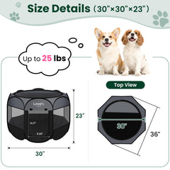 Love's cabin pet playpen with a zippered door for easy access.