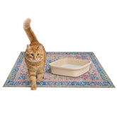 Lovewag Pets cat litter mat two-pack 36x48 coverage traps litter for cleaner floors.