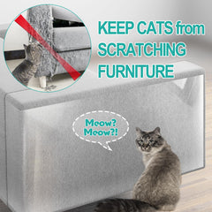 Lovinch cat scratch deterrent adhesive applied around corners and cushions for rapid protection.