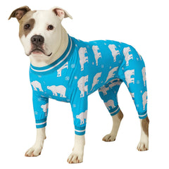 LovinPet big dog winter pajamas with polar bear print for cozy warmth.