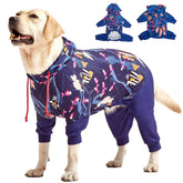 LovinPet Big Pitbull PJS seascape navy print offers lightweight warmth for nightly wear.
