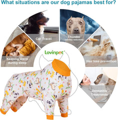 LovinPet Boxer Pajamas UV-protection fabric highlights sun safety outdoors.