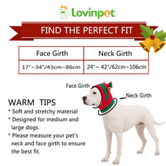 LovinPet Christmas dog hat snood ear-coverage for wind protection