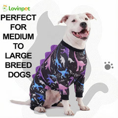 LovinPet dog pajamas belly chest coverage design keeps dog comfortable and covered