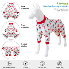 LovinPet dog pajamas crab print close-up shows playful design and soft fabric.