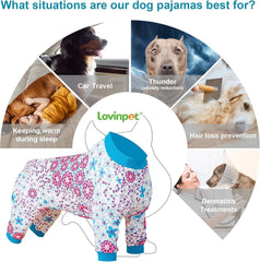 LovinPet dog pajamas large breed crew-neck design for simple on-and-off.