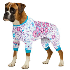 LovinPet dog pajamas large breed floral print provide comfortable all-day wear for big dogs.