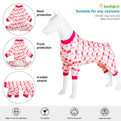 LovinPet protective recovery-suit closeup showing breathable fabric