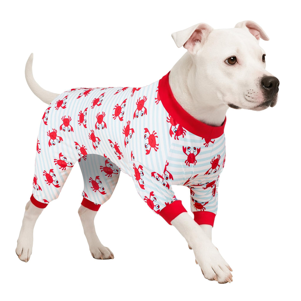 LovinPet dog sweatshirt large blue stripe front view for comfy daily wear and warmth.