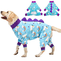 LovinPet giant dog pajamas in Starlight Rainbow print for cozy all-day wear
