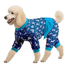 LovinPet large dog PJs unicorn shirt provides cozy coverage for big dogs.