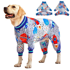 LovinPet large dog pajamas front view galaxy print for comfortable wear