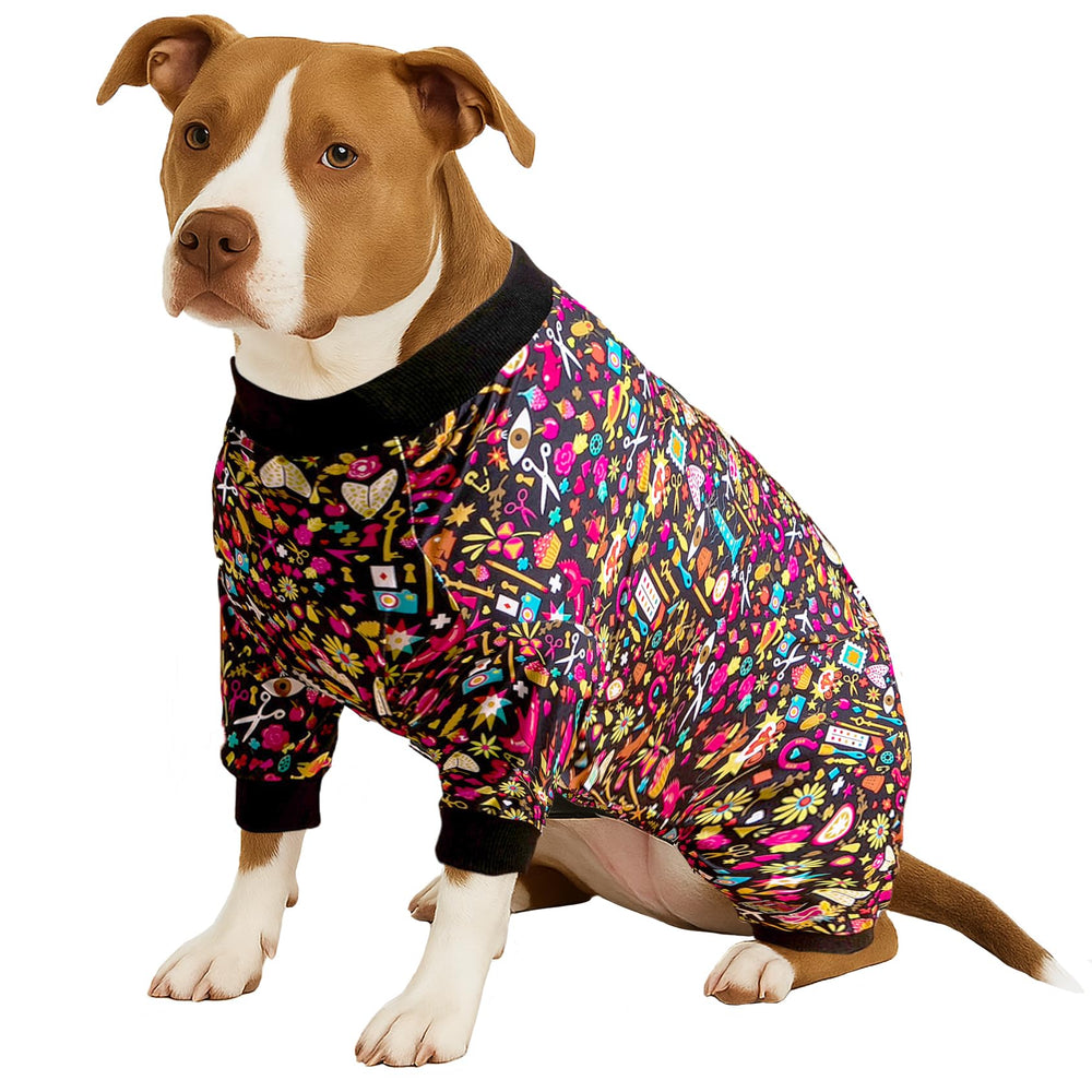 LovinPet pit bull pajamas with full-coverage design for all-day comfort