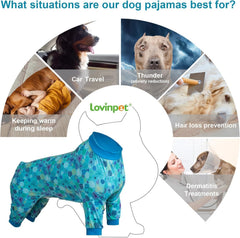 LovinPet pitbull clothes pajamas demonstrate easy on/off design for convenient use.